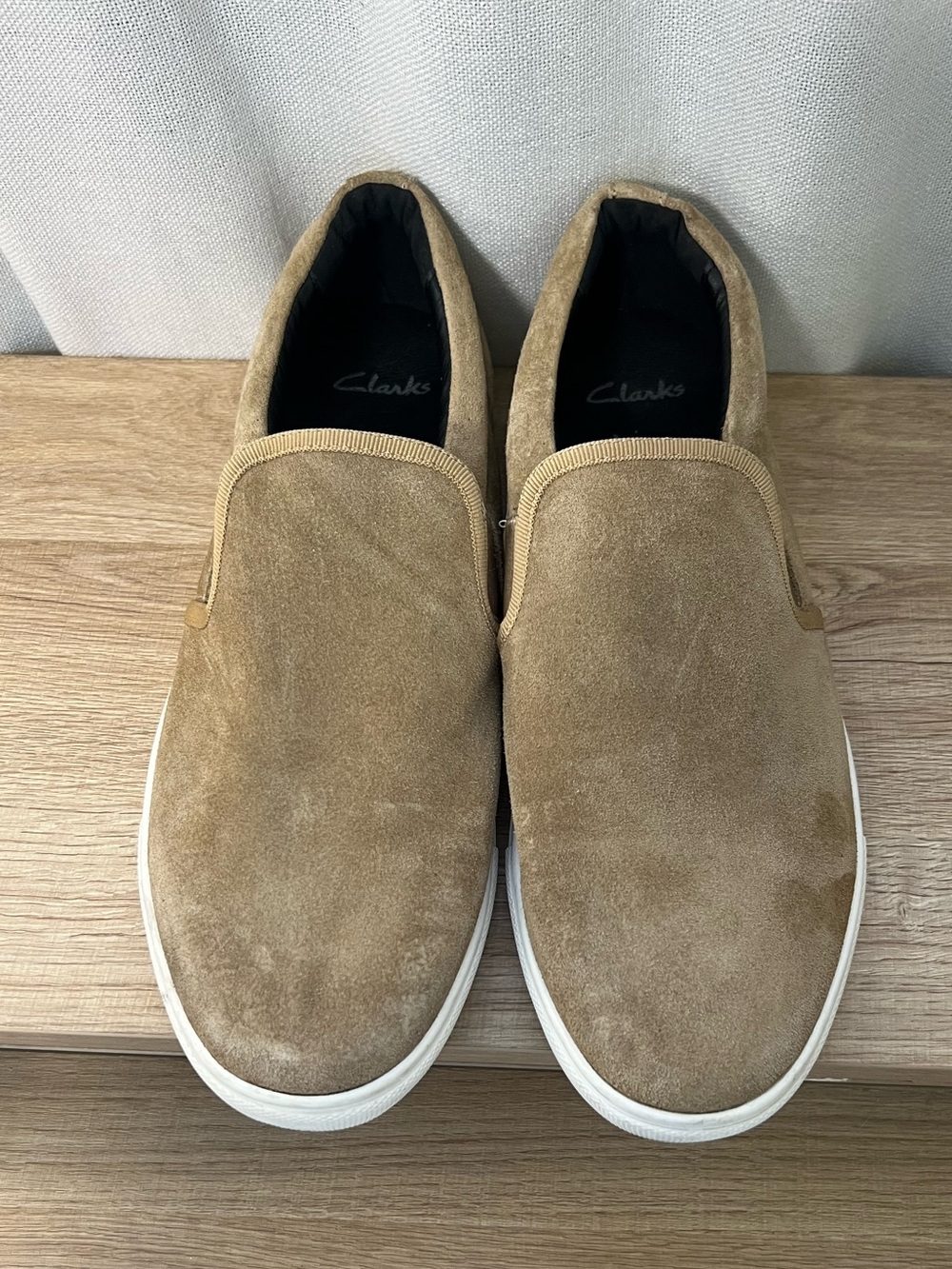Clarks Men's Slip-On Suede Loafers in Tan
